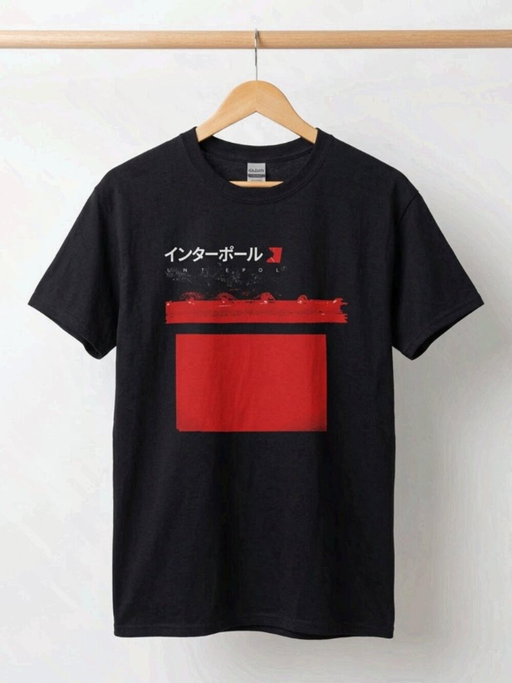 Interpol North American Tour 2026 Red Graphic Black Concert Reprint T-Shirt